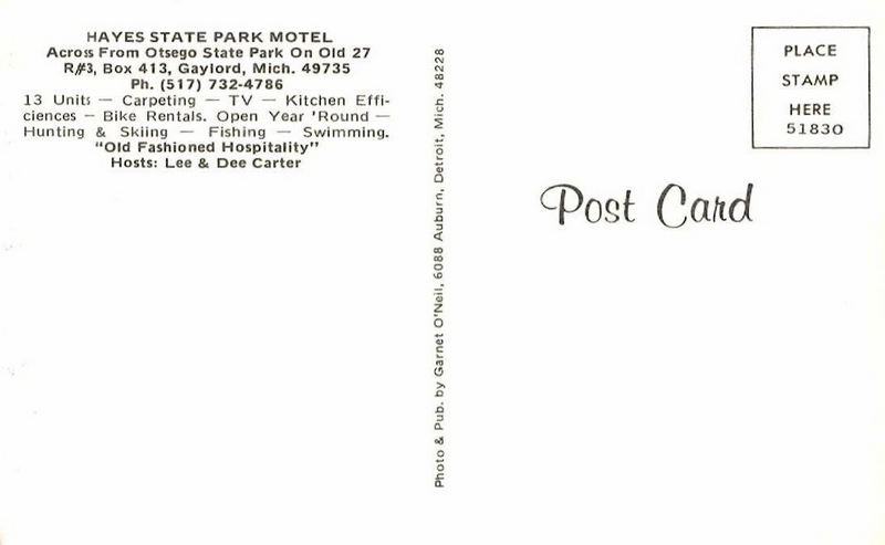 Hayes State Park Motel - Old Postcard